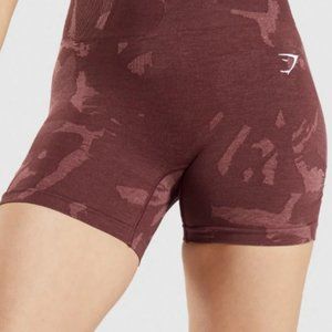 Gymshark Cherry Brown ADAPT CAMO SEAMLESS SHORTS - size XS